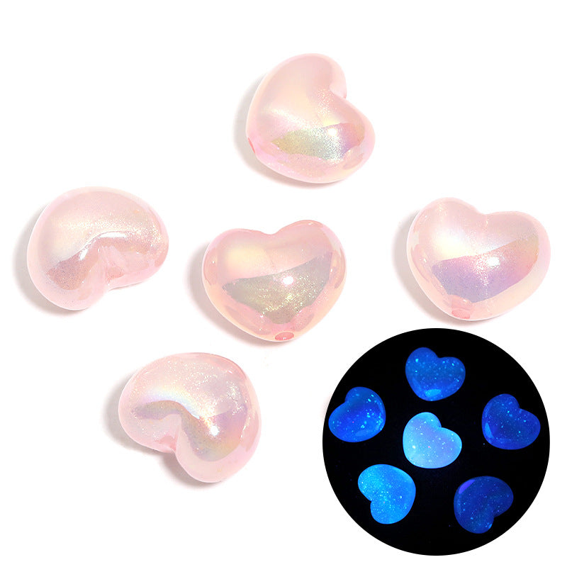 Wholesale 100pcs Luminous fat love acrylic beads
